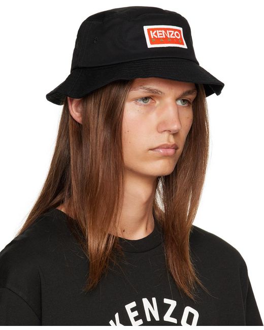 KENZO Black Paris Sun Bucket Hat for men