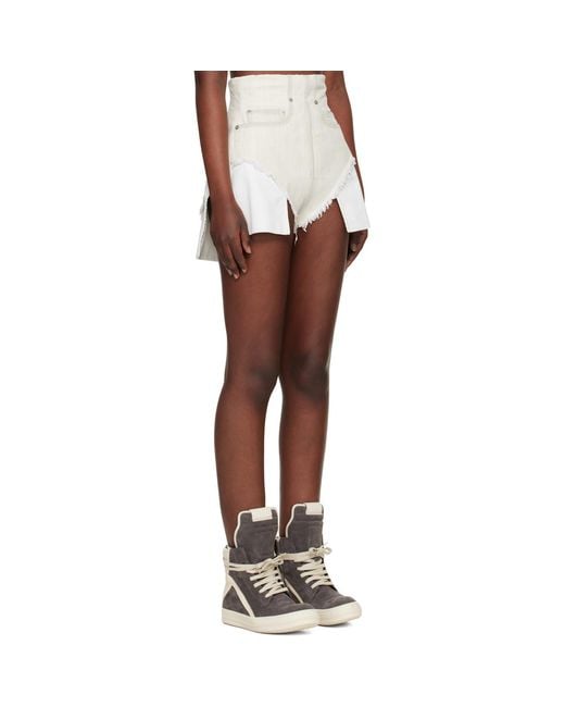 Rick Owens Black Off- Temple Dirt Cutoff Denim Shorts