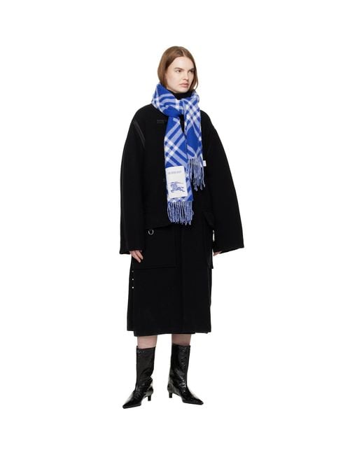 Burberry Blue Check Cashmere Scarf