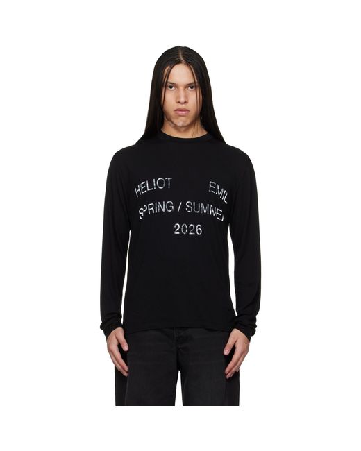 HELIOT EMIL Black Overo L/S T-Shirt for men