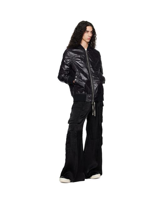Rick Owens Black Temple Cargobelas Cargo Pants for men