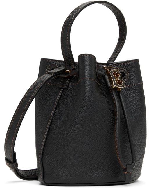 Burberry Black Mini 'tb' Bucket Bag