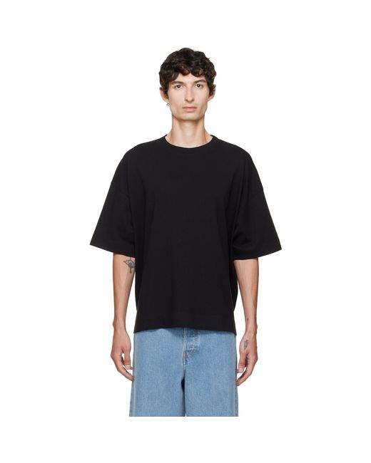 Dries Van Noten Black Dropped Shoulder T-Shirt for men