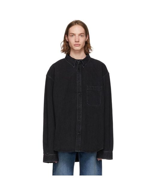 Black Padded oversized denim shirt  Balenciaga  MATCHESFASHION UK