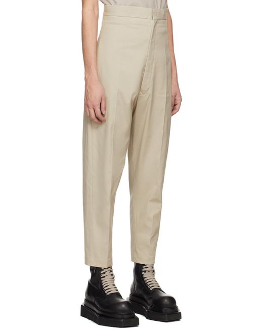 Rick Owens Natural Off-white Dirt Cooper Trousers for men
