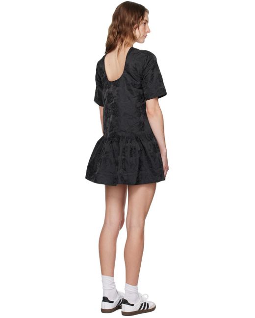 Ganni Botanical ミニワンピース Black
