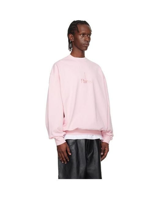 Vetements Pink 'Paris' Embroidered Sweatshirt for men
