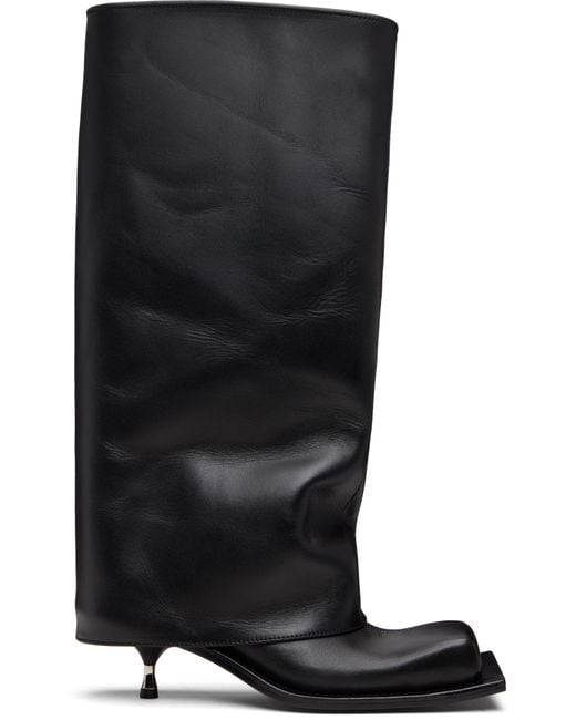 FIDAN NOVRUZOVA Black Tall Iman Kitten Heel Boots
