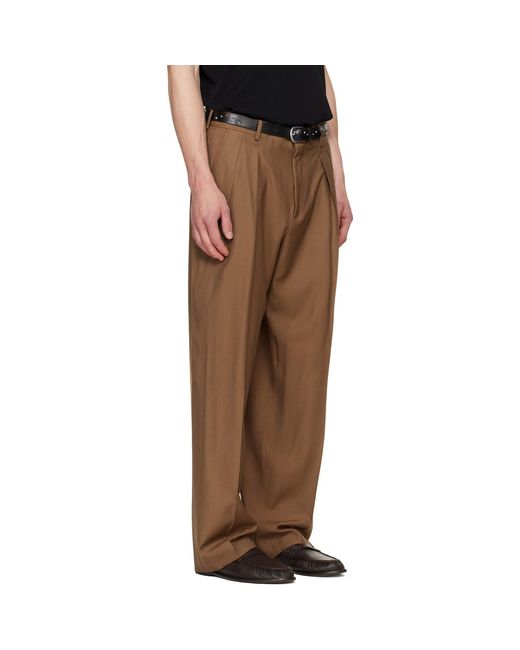 Paul Smith Brown Pleated Wool Trousers for men