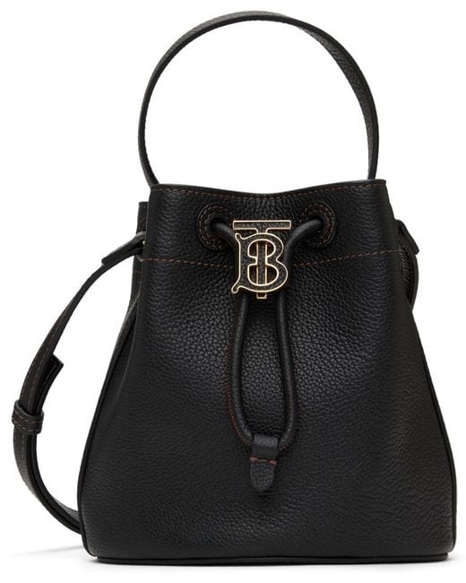 Burberry Black Mini 'tb' Bucket Bag