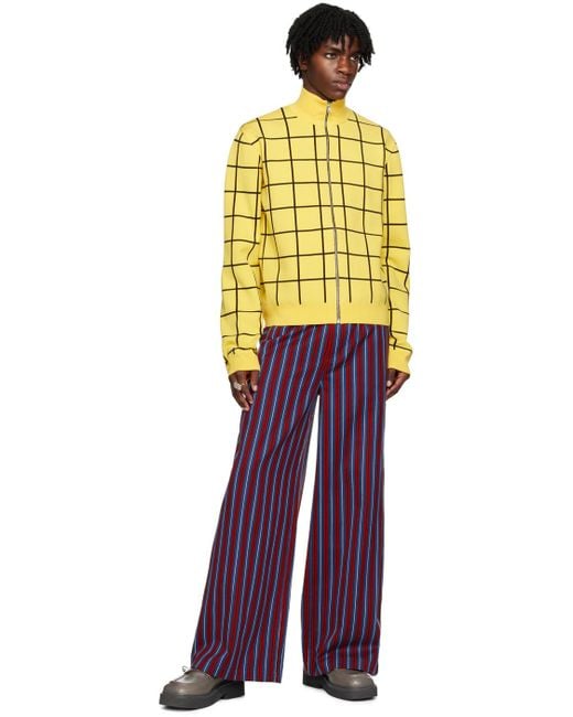 Yellow and black striped cheap trousers