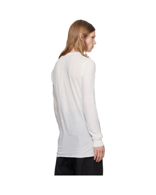 Rick Owens White Off- Tower Basic Ls T-Shirt for men