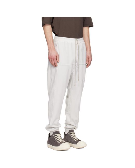 Rick Owens White Off- Temple Drawstring Lounge Pants for men