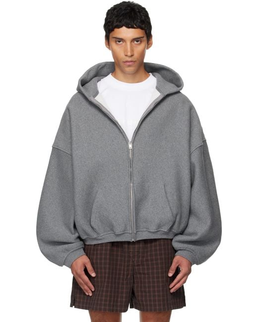 Pull À Capuche Gris À Logo En Relief Alexander Wang pour homme en coloris Gray