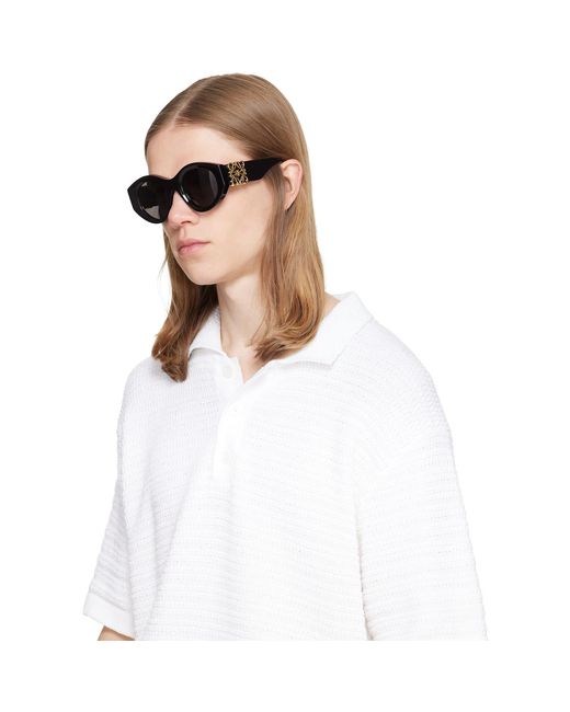 Loewe Black Maxi Anagram Butterfly Sunglasses for men