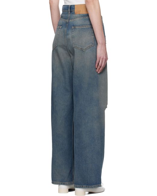 MM6 by Maison Martin Margiela ブルー ディストレス ファイブポケット ジーンズ Blue