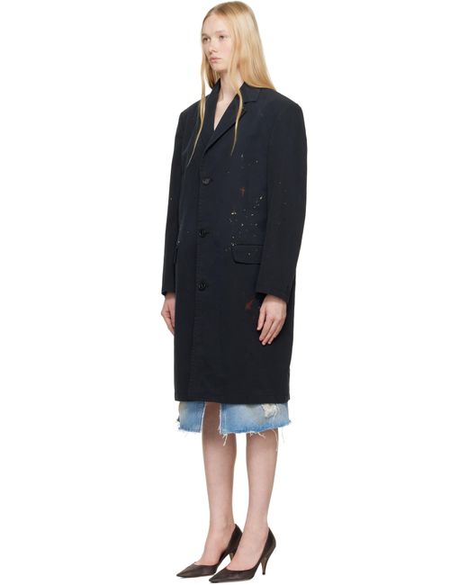 MM6 by Maison Martin Margiela ブラック コットンギャバジン トレンチコート Black