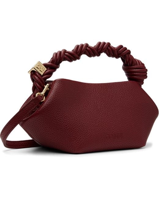 Ganni Red Grained Mini Bou Bag