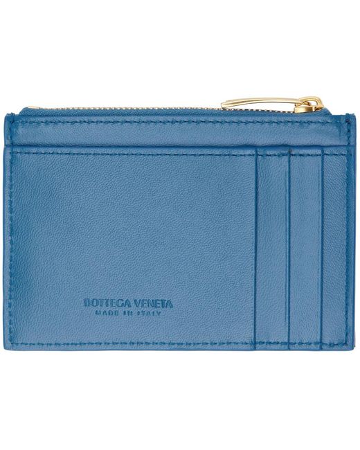 Bottega Veneta Blue Cassette Zippered Card Holder