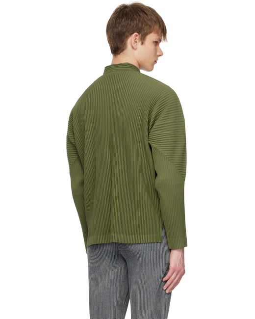 Homme Plissé Issey Miyake Green Homme Plissé Issey Miyake Khaki Monthly Color March Shirt for men