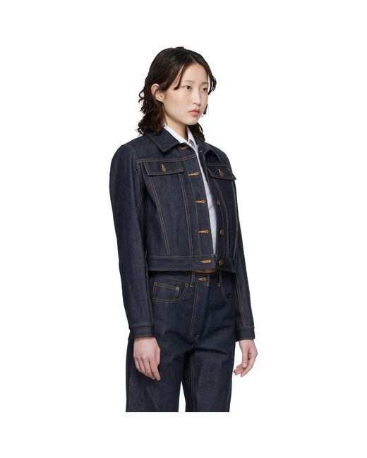 Thom Browne Black Shrunken Selvedge Denim Jacket