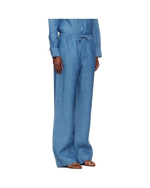Rohe Blue Relaxed Fit Trousers