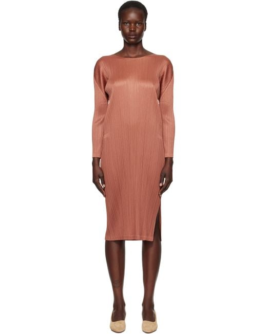 Pleats Please Issey Miyake Black Monthly Colors December Midi Dress