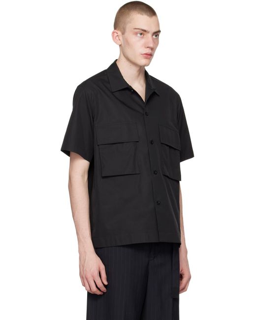 Sacai Black Spread Collar Shirt for men