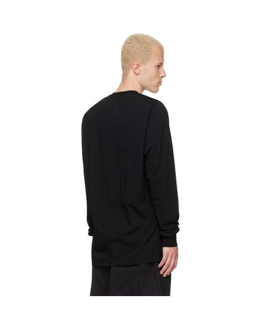 Rick Owens Black Tower Short Crewneck Ls T-Shirt for men