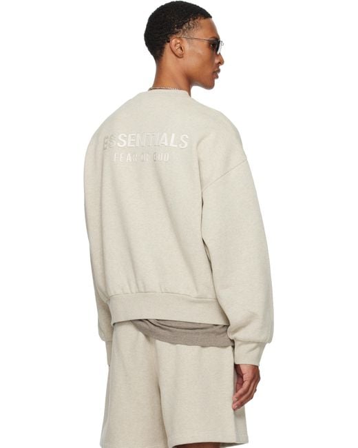 Fear Of God Natural Classic Fit Fleece Crewneck Sweatshirt for men