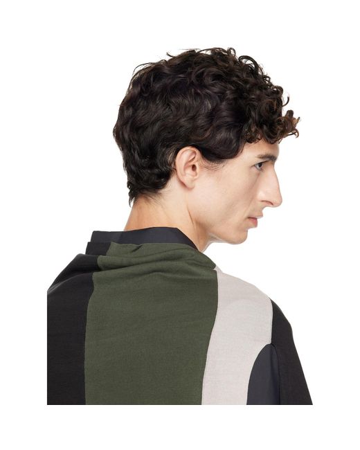 Kiko Kostadinov Black Khaki Sigo Wide Knit Scarf for men