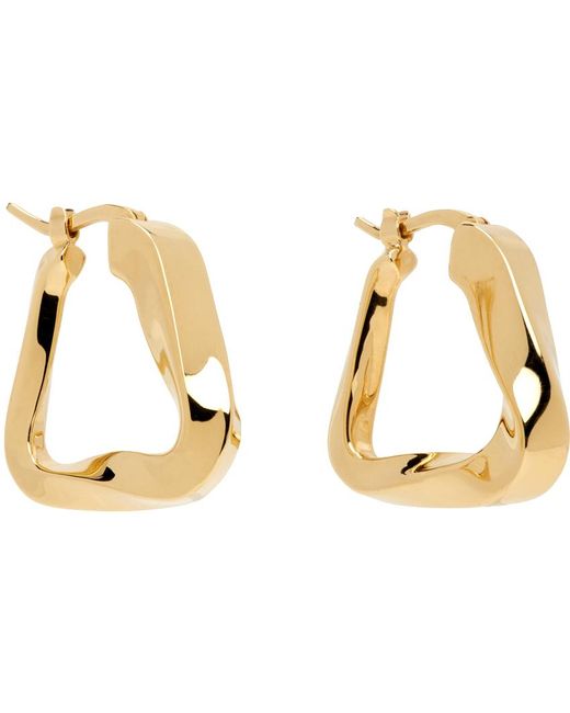 Bottega Veneta Black Gold Essentials Hoop Earrings