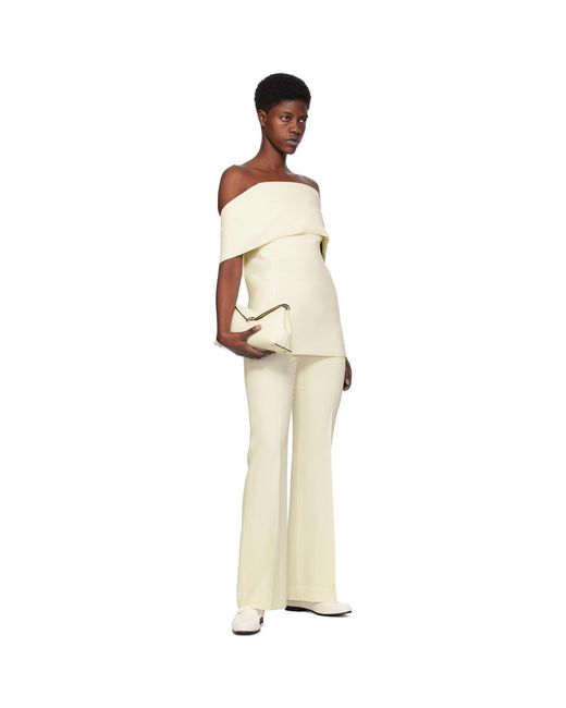 Totême Natural Toteme Off-white Evening Trousers