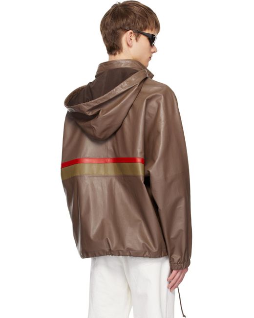 The Row Brown Jilly Leather Jacket for men