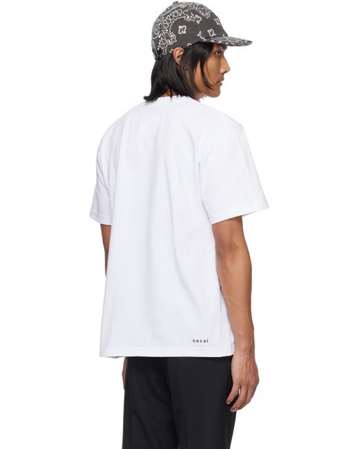 T-shirt 'know future' blanc Sacai pour homme en coloris White