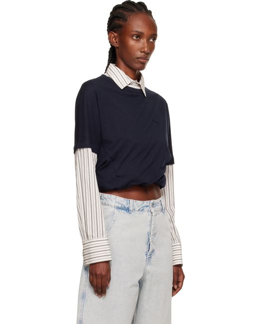 we11done Blue Layered Twist Top
