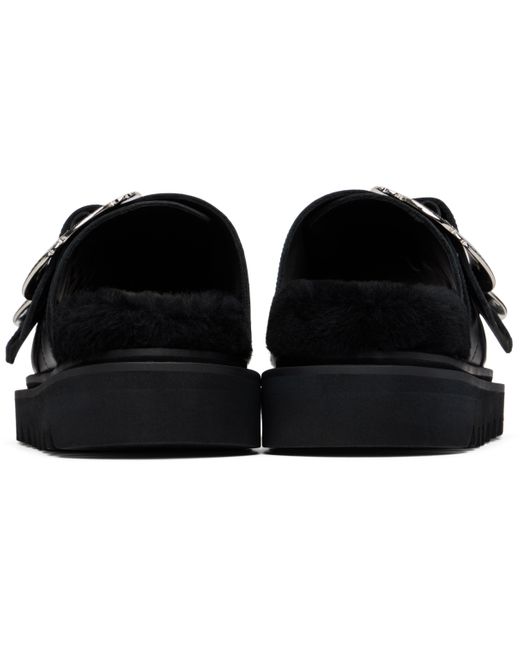 Toga Black Teddy Double Strap Buckled Sandals