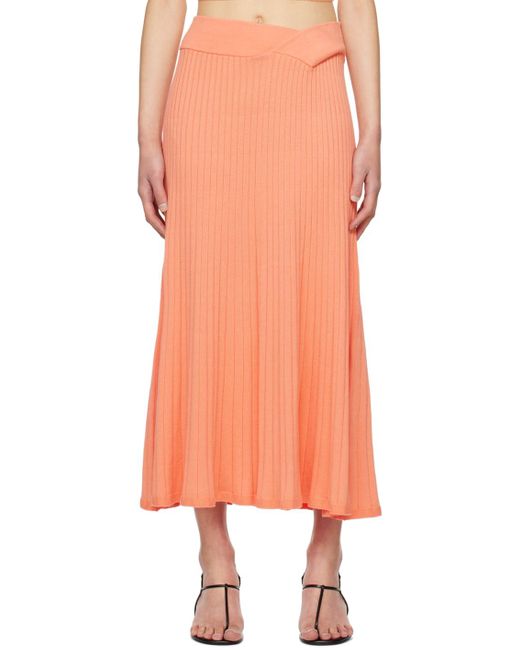 Anna Quan Orange Celeste Midi Skirt