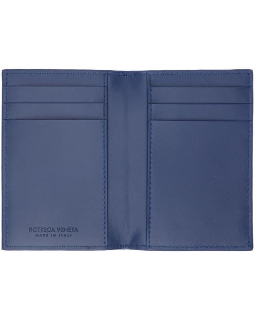 Bottega Veneta Blue Navy Flap Card Case for men