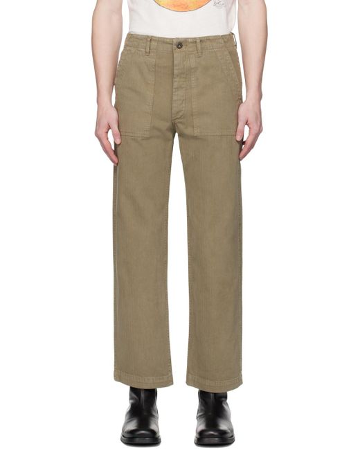 Re/done Natural Straight-Leg Herringbone Trousers for men