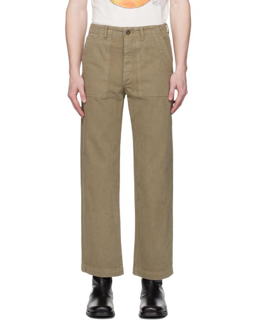 Re/done Natural Khaki Modern Utility Trousers for men