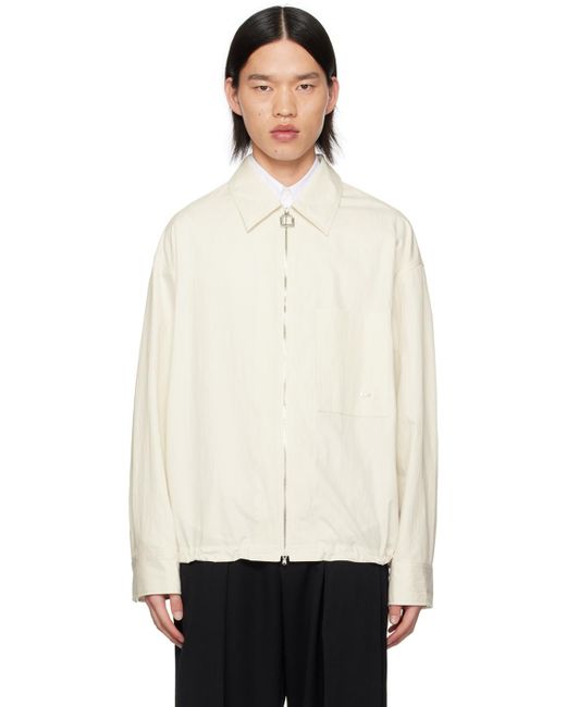 Wooyoungmi White Off- Zip Up Shirt for men