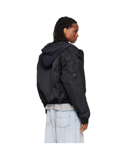Vetements Black Reconstructed Bomber Jacket for men
