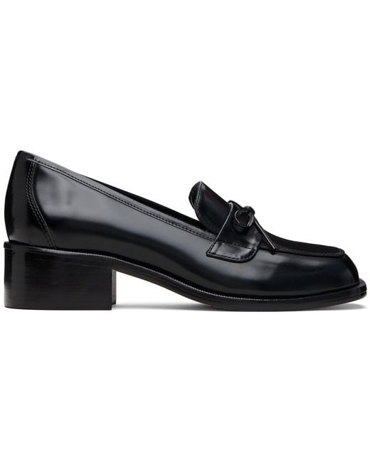 Sandy Liang Black Spazzolato Leather Loafers