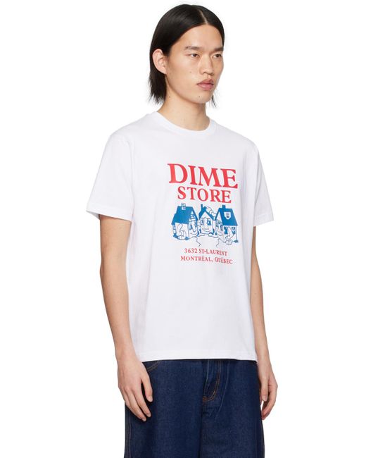 Dime White Skateshop T-shirt for men