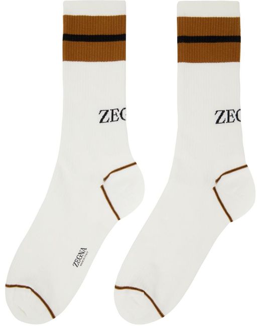 Zegna Three-pack White Legacy Road Socks for men