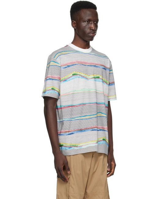 PS by Paul Smith Black Multicolor Plains T-shirt for men