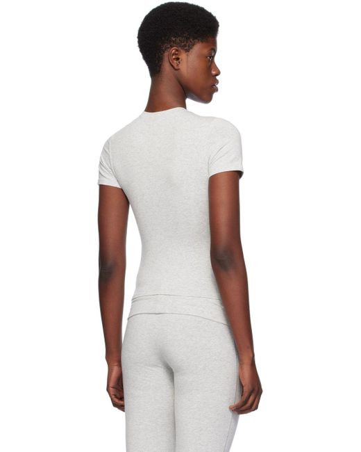 Skims Gray Cotton Jersey Tshirt in Black Lyst