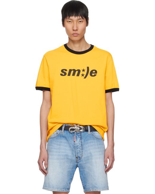 M I S B H V Orange 'Smile' 70's T-Shirt for men