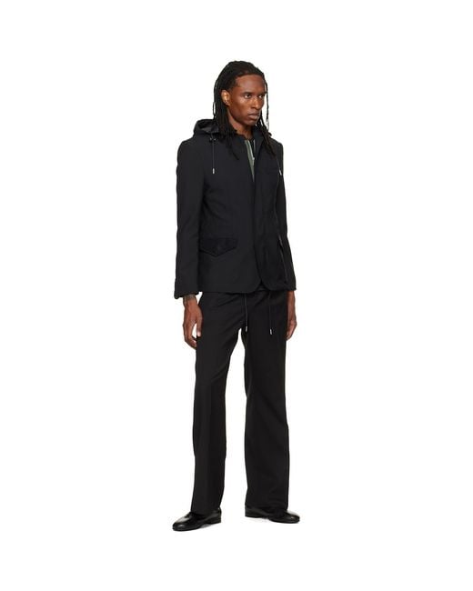 Sacai Black Suiting X Nylon Twill Blazer for men